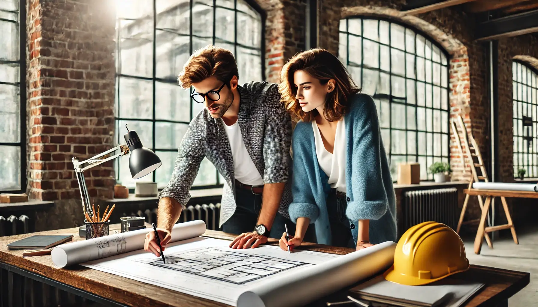 Arhitekt dizajnira kućicu za svoju klijenticu u svom arhitektonskom uredu