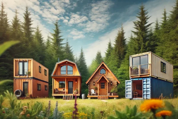 Četiri osnovna tipa kućica: brvnara, A-frame kućica, stambeni kontejner i kućica od lagane čelične konstrukcije.