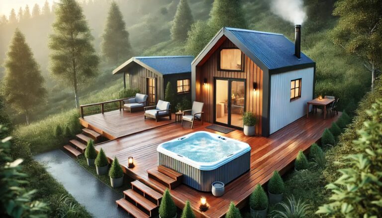 Dvije kućice na osami u prirodi s drvenom terasom i vrućom kupelji